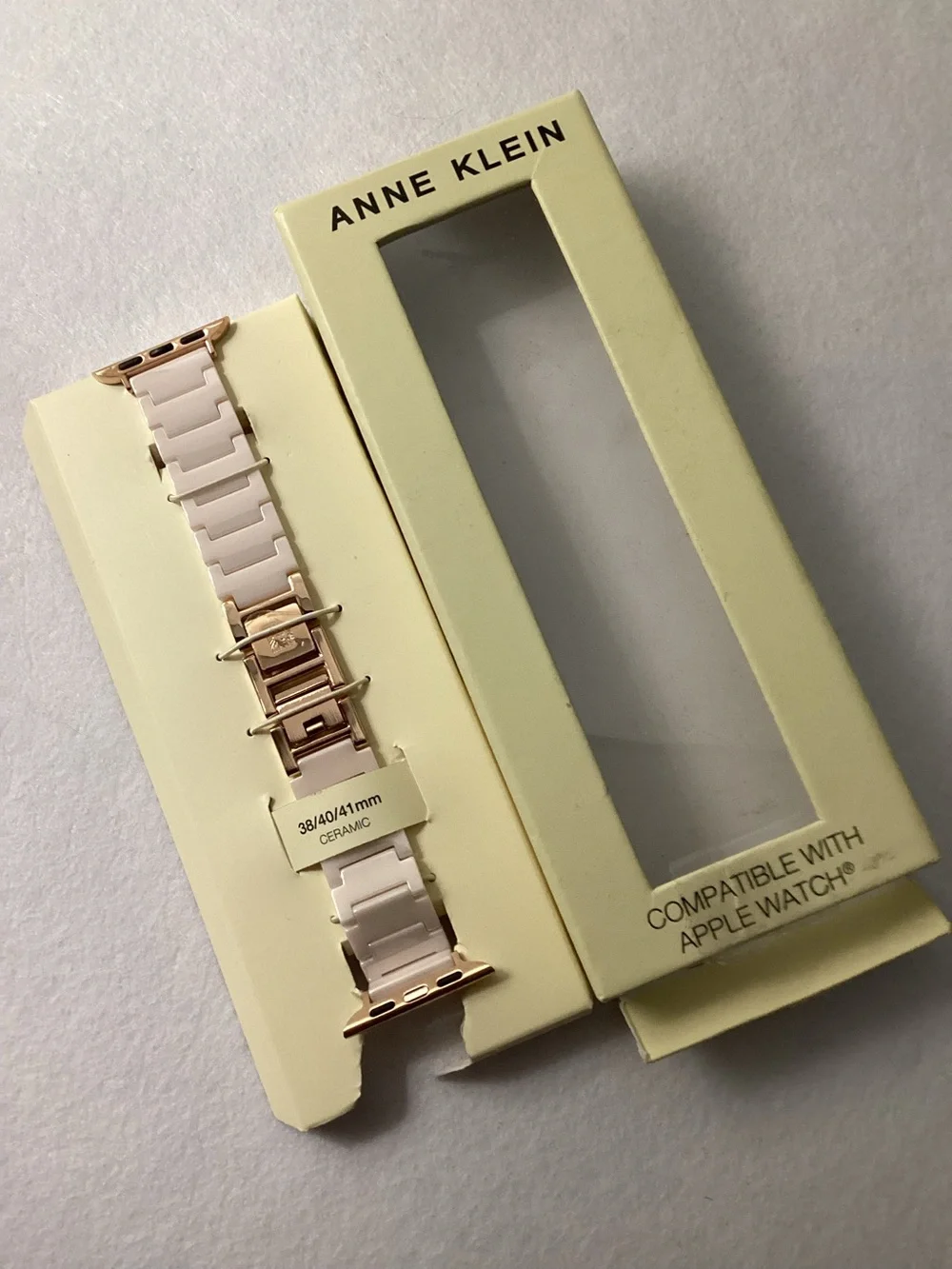 Anne Klein Women's Blush Ceramic Bracelet designed for Apple Watch 38/40/41mm